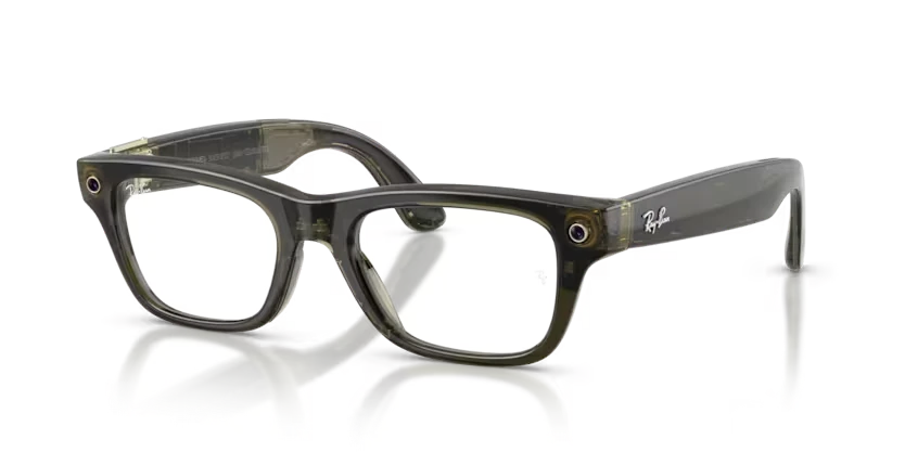 Ray-Ban Meta Blayzer Optics, transparent dark olive frame, ready for prescription lenses